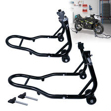 2 Stück Montageständer Motorrad Ständer Set  Motorradständer Heber mit Rollen DE