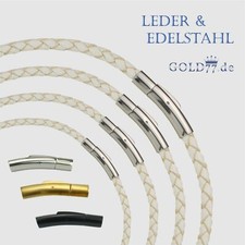 Lederkette geflochten Weiß |