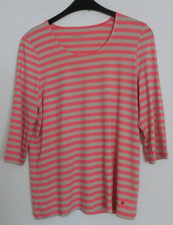 Koralle/beige gestreiftes Shirt mit 3/4-Arm von BONITA Gr. L