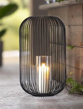 Metall Windlicht schwarz