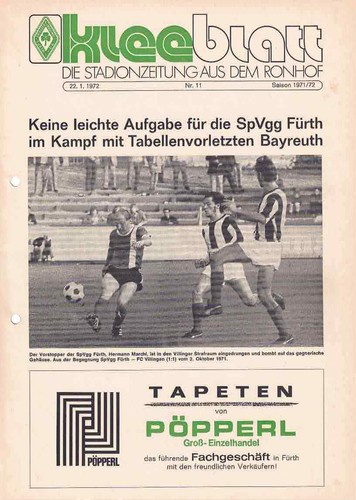 Fussball programmheft 71 72 - , 71/72