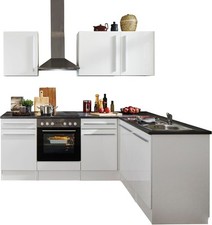Küche Eckküche Küchenblock mit E-Geräte JAZZ Weiß 220 x 175 cm B-Ware ♻️