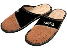Herren Hausschuhe - Größe 40-46 - Echtleder - Latschen,Pantoffeln - MZ07 - RELAX