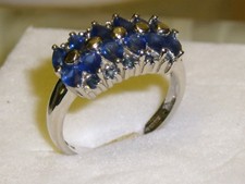 Ceylon Saphir 375 iger Weißgold Ring 