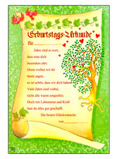 A4 Geburtstagsurkunde XXL