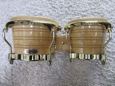 LP Latin Percussion Generation II Wood Bongos Natural Gold Hardware