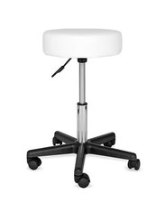 dibea Sitzhocker Kunstleder Praxishocker Büro-Hocker weiß / schwarz