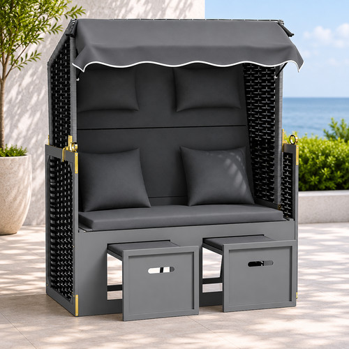 Strandkorb polyrattan garten - strandkorb,