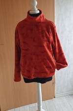 Identic weiche Fleecejacke Strickjacke orange rot gemustert 40 42 M L
