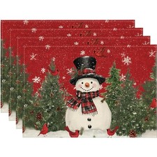 Weihnachts Tischsets, Platzdeckchen, Weihnachten, 30x45cm, 4er Set, Polyester...
