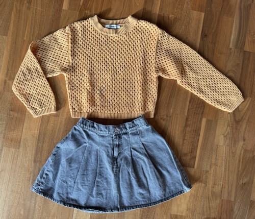Jeansrock grau und pulli - jeansrock,