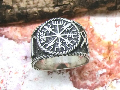 Vegvisir runen ring sterling - vegvisir,