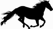 2 Aufkleber Laufendes Pferd