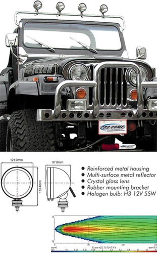 Fernscheinwerfer chrom jeep - fernscheinwerfer,