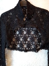 Bolero Jäckchen, Nightshade London, schwarze Guipure-Spitze