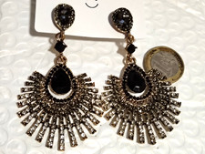 Ohrstecker goldfarben schwarz