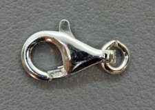 Echt 925er Silber 16 mm KARABINER-VERSCHLUSS SCHLIESSE+ offener BINDERING  -NEU-