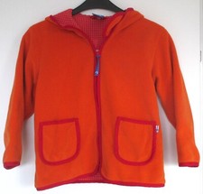 Finkid Tonttu Gr. 120/130 Jacke Fleecejacke orange mit Zipfelkapuze