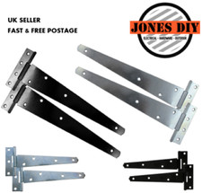 T-SHIRT-SCHARNIERE SCHWARZ & VERZINKT SCHWERLASTSCHUPPEN GARTENTORSCHARNIER T-SCHARNIER PAAR