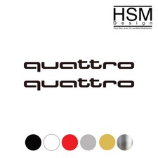 2x audi quattro aufkleber 15cm