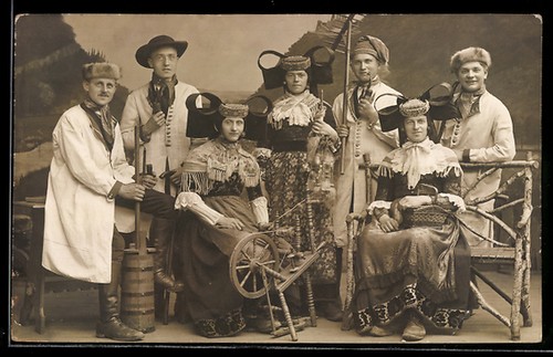 Foto trachtengruppe mit - foto-ak,