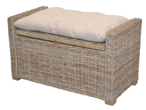 Rattan sitztruhe massivholz - rattan,