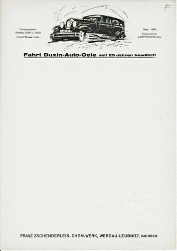 Zarf werk zschenderlein werdau - zschenderlein,