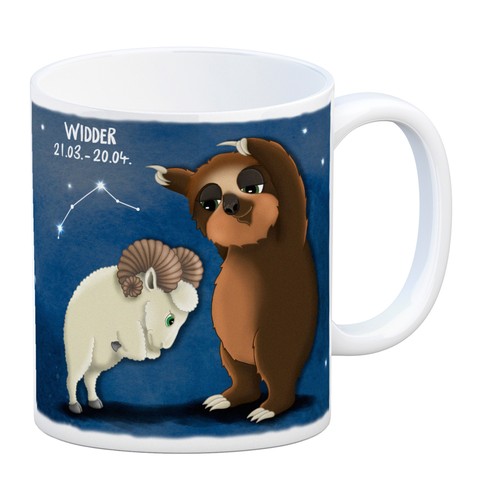 Kaffeebecher mit faultier - kaffeebecher,