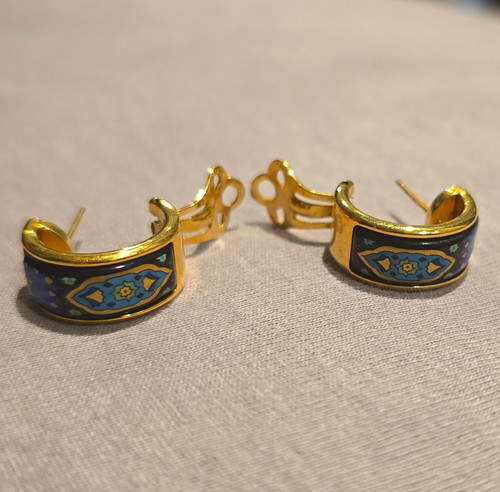 18k gelbgold creolen mit - gelbgold,