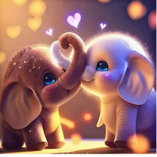 Kunstvolles Elefanten 5D Diamond Painting Set, ohne Bilderrahmen 20x20 cm