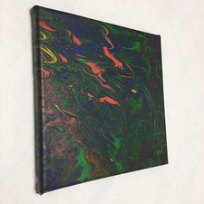 Original Acrybild auf LEINWAND - ohne Titel - signiert 20x20x1,5 cm