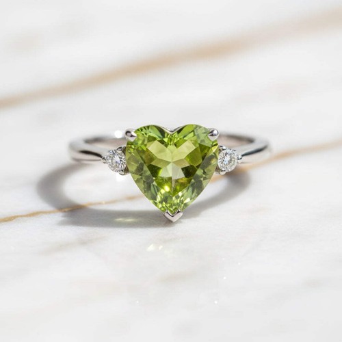 Peridot herz ring - damen, ct