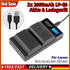 2x 2600mAh LP-E6 Akku & LCD