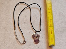 Halskette Lederkette mit Anhänger Hund Labrador, 42 cm