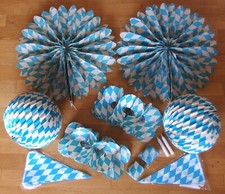 NEU & GEBRAUCHT Bayern Deko Artikel Set - Girlanden Lampions Fächer Wimpelketten