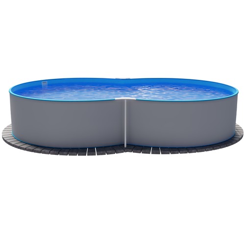 Stahlwandpool achtform