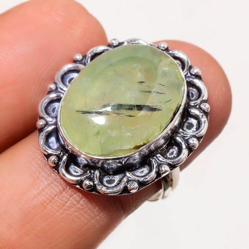 Prehnit edelstein ring - prehnit,