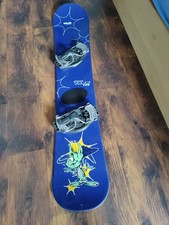 Kinder-Snowboard, CrazyCreek, blau, 133 cm lang, mit Bindung