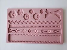 Silkonform Fondant Deko für Torten Kuchen etc. - Borten, Schleife, Knöpfe, Blume