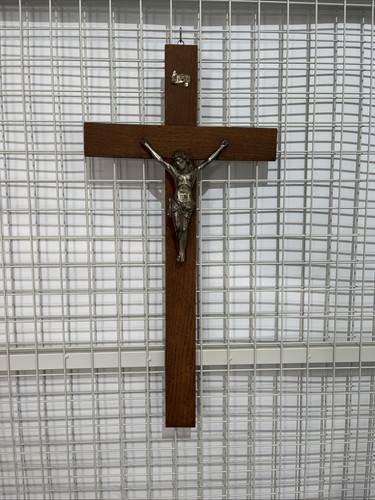 Altes wandkreuz holz messing - altes,