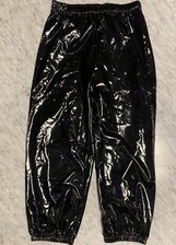UNISEX Jogging Hose aus Kunstleder PU glänzend elastisch Stretch Gr. XXL
