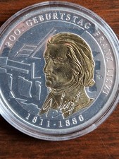 Deutschland 10 Euro 2011 Ag625 16gr teilvergoldet Franz List