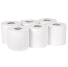 6 Handtuchrollen 2-lagig 450 Blatt Innenabwicklung Putztuch Solarium Rollen