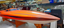 45" RC Deep-Vee Rennboot Rumpf Epoxy Fiberglas orange lackiert & weiß Rumpf