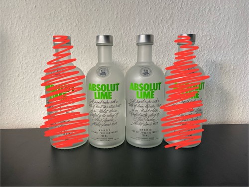 Leer absolut vodka - lime, set