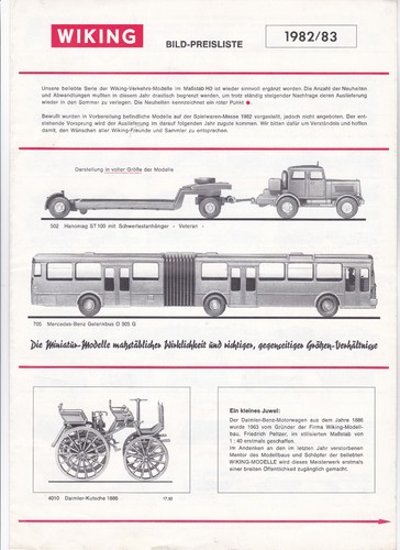 Wiking bildpreisliste 1982 - wiking, 1982/83