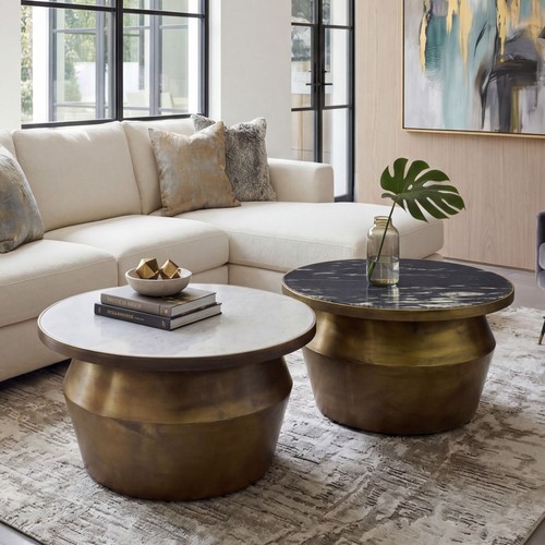 Couchtisch mit marmor platte - mit,