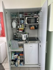 Mini- bzw. Singleküche im Pantry Style - Platzwunder in Grau/Weiss