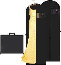 2x Reise Kleidersack XL 183x60cm lang Schwarz Vlies Kleiderschutzhülle Anzugsack