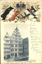 Hannover Leibnitzhaus Wappen Fahnen Anker Bahnpost